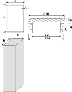 Заглушка 60x80 Заглушка профильная сталь Серый