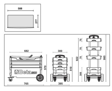 Складная тележка для инструментов BETA c27s