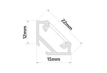 Светодиодный угловой профиль ПВХ для полос 8-10 мм + абажур 2м.