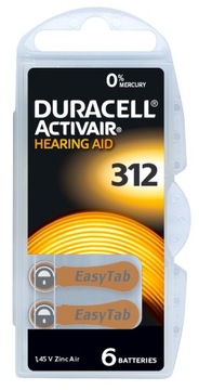 Duracell 312 PR41 Hg0 Слуховые батарейки 30 шт.