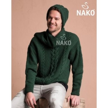 Пряжа NAKO NAKOLEN шерстяная 100г 217 черный