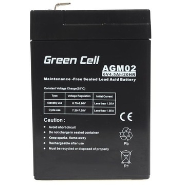 GREEN CELL AGM02 4,5 Ач, 6 В, аккумулятор