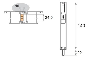 FAPIM TITAN дверной засов 140x24,5x10 мм серебристый