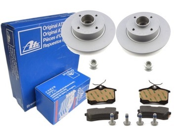 Диски + гальмівні колодки ate зад megane ii clio iii łoż фото №1