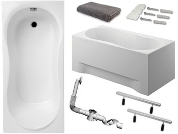 Trough rectangular acrylic polymath gracja drain sideways 120 x 75 centimeters, фото
