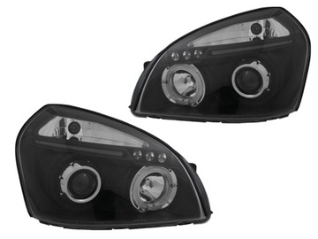 Рефлекторы фонаря комплект кольца led подсветка angel глазки тюнинг black черный hyundai tucson 1, фото