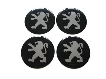 Emblems icons logo on caps disks covers peugeot 55mm, фото