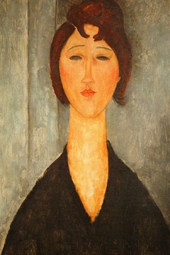 Reproduction image young woman modigliani 40x26, фото