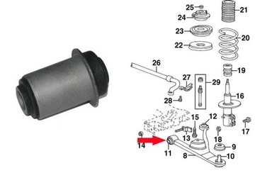 Chrysler dodge neon 95-99 bushing leverage front, фото