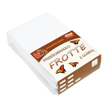 Sheet terry cloth with elastic band 90x200 white caro, фото