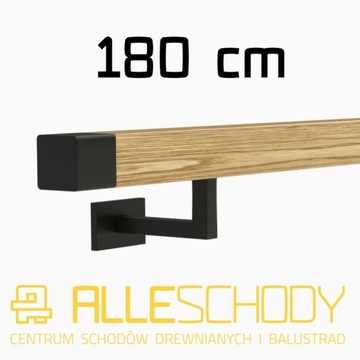 Handrail wall-mounted wooden 40x40 180cm oak color, фото