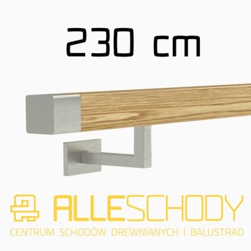 Handrail wall-mounted wooden 40x40 230cm oak color, фото