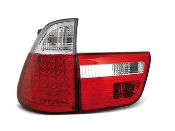 Фонари задние bmw x5 e53 99 - 03 красный белый led подсветка светодиодные, фото