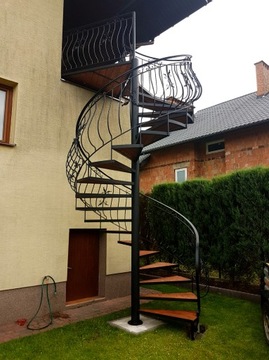 Сходи вигнутий зовнішнє balustrady ковані коваль, фото