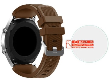 Brown silicone strap samsung gear s3+glass 9h, фото