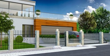Polbram ворота двокрила nikola 2 4, 00m h (1, 50) метал оцинкований+ ral7016 сторона, фото