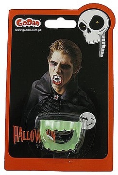 White teeth kly vampire halloween suit fluorescent luminous, фото