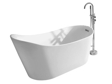 Braider trough freestanding memoria 160 centimeters. white+ complete siphon overflow, фото