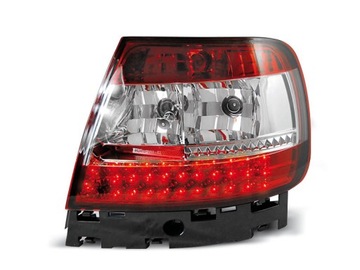 Фонари задние audi a4 b5 седан led подсветка красный белый светодиодные, фото