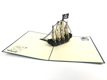 Great ship pirate kartka3d children's day for a gift children's day father children's day grandfather, фото