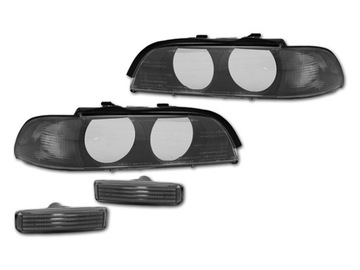 Headlight glass turn signal side set black bmw 5 e39 96-, фото