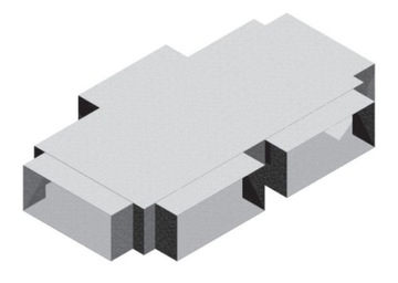 Hull torpedo rectangular 200x90/ 4x150x50, фото