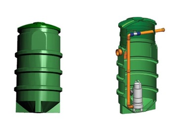 Pumping station sewage szakk p180w 451l front right 700-1280 з pump 180w, фото