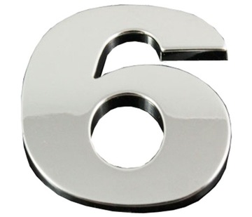 Sticker emblem chrome 3-door letter figure 6, фото