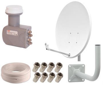 Комплект 4xtv антена 90 см Quad тримач 50 м кабелю 8XF