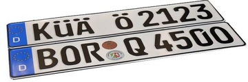 Немецкие номерные знаки, наклейки, комплект.