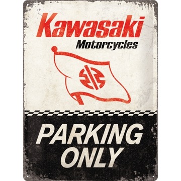 Табличка вывеска KAWASAKI парковка только жестяная 30x40