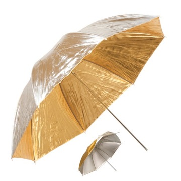 Серебряный злотый зонтик 110км перевернутый твердый