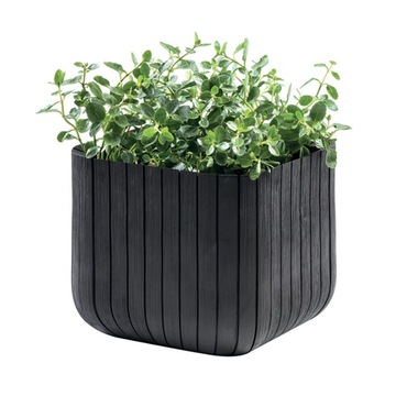 Keter Cube Wood Planter L антрацитовый цветочный горшок