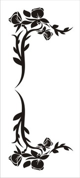 Naklejka na ścianę motyl kwiaty dekor Ornament 163