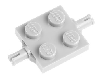 LEGO Podwozie płytka 2x2 4600 szare jasne - 2 szt.