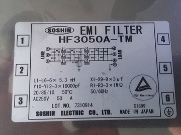 SOSHIN HF-305 filtr przeciwzakłóceniowy 3-faz 50A