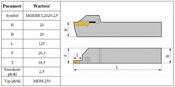 НОЖ РЕЗОЧНЫЙ MGEHR2020-2,5 + ПЛАСТИНЫ *FV*