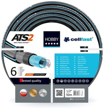 WĄŻ OGRODOWY HOBBY 1/2'' cal 50m cellfast 6 warstw