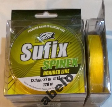 Sufix Spinex Braided Line 0,26 120m 24,9kg Yellow