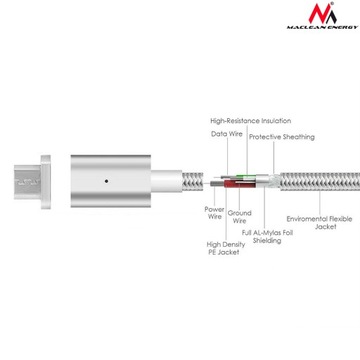 МАГНИТНЫЙ КАБЕЛЬ MICRO USB СМАРТФОН ПЛАНШЕТ LED 1M