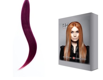 purple - 50-55cm 6 cz. zestaw włosów naturalnych
