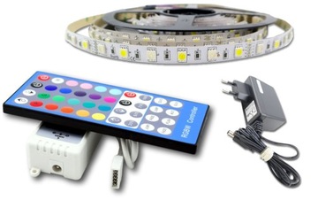 ZESTAW taśma LED 300 SMD RGBW 5050 pilot 2.5m