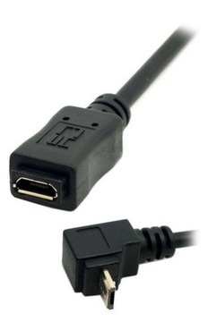 Kabel Przedłużacz MicroUSB na Micro USB GÓRNY 0,3M