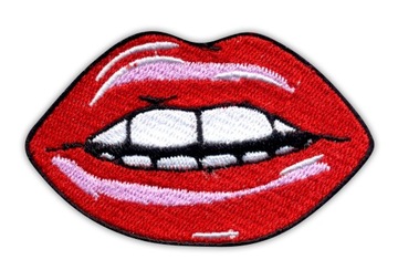 Naszywka SEXY Red Lips - czerwone USTA haft 7,5 cm