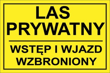 NAKLEJKA LAS PRYWATNY - WSTĘP I WJAZD WZBRONI 30x2