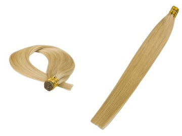 WŁOSY NATURALNE PASEMKA 40CM 100szt 0,6g RINGI