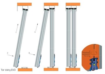 СИСТЕМА РАЗДВИЖНЫХ ДВЕРЕЙ GTV 2D/2,5M/ER АЛЮМИНИЕВАЯ