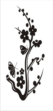 Naklejka na ścianę motyle kwiaty dekor Ornament 30