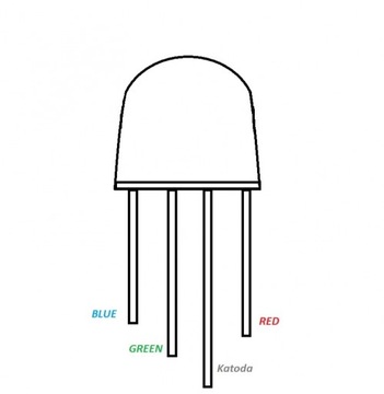 Общий катод RGB-светодиода диаметром 5 мм