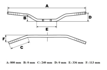 Руль 22 мм Custom Cafe Racer Tuning Sclambler HD мотоциклетный стальной руль черный